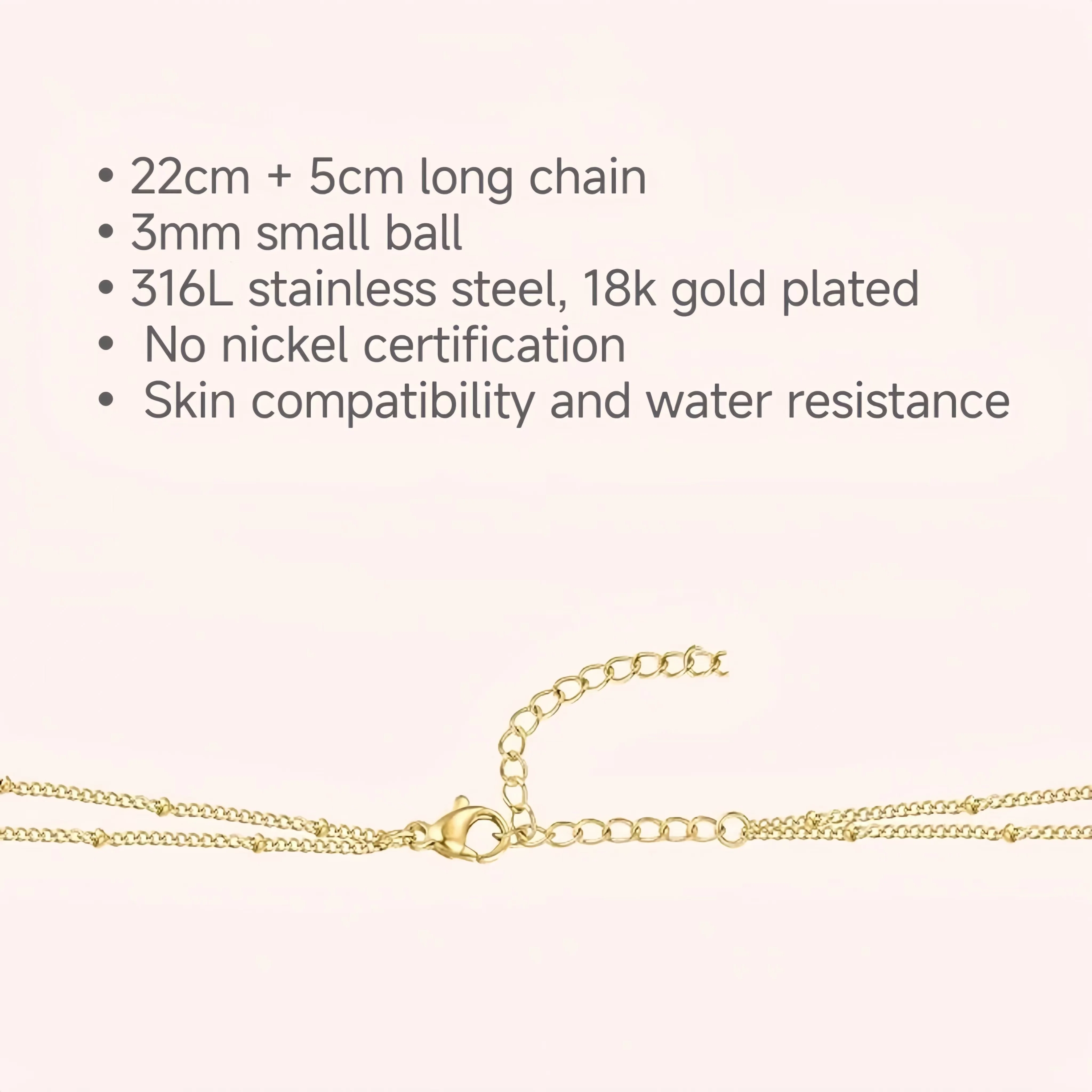 Women's stainless steel beaded anklet fashion casual niche design sexy small beads double-layer jewelry gifts