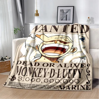 2026 One Piece Luffy Gear 5 Wanted Flannel Blanket 2026 All-Season Double-sided Warm Throw Fashion Nap Blanket for Home 1