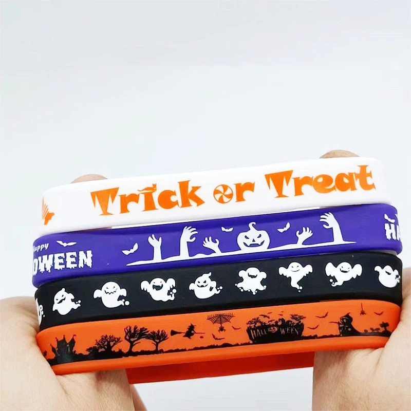 Watreketal Bracciale,Bracciale con perline con teschio di zucca e ragni Semplice braccialetto con perline di Halloween Bracciale elastico regolabile con gioielli di dichiarazione
