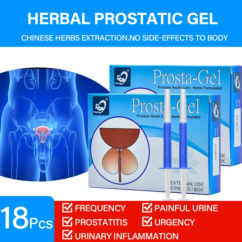

12Pcs/2packs Chinese Medicine Herbal Prostatic Gel Prostatitis Treatment Massage Hyperplasia Man Prostate Personal Health Care