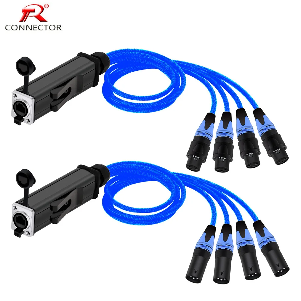 Impermeável Multi Rede Cabo Adaptador Extender Box Canais Xlr 3pins Cabo para Iluminação de Palco Estúdio de Gravação Rj45 Cat5 90 mm