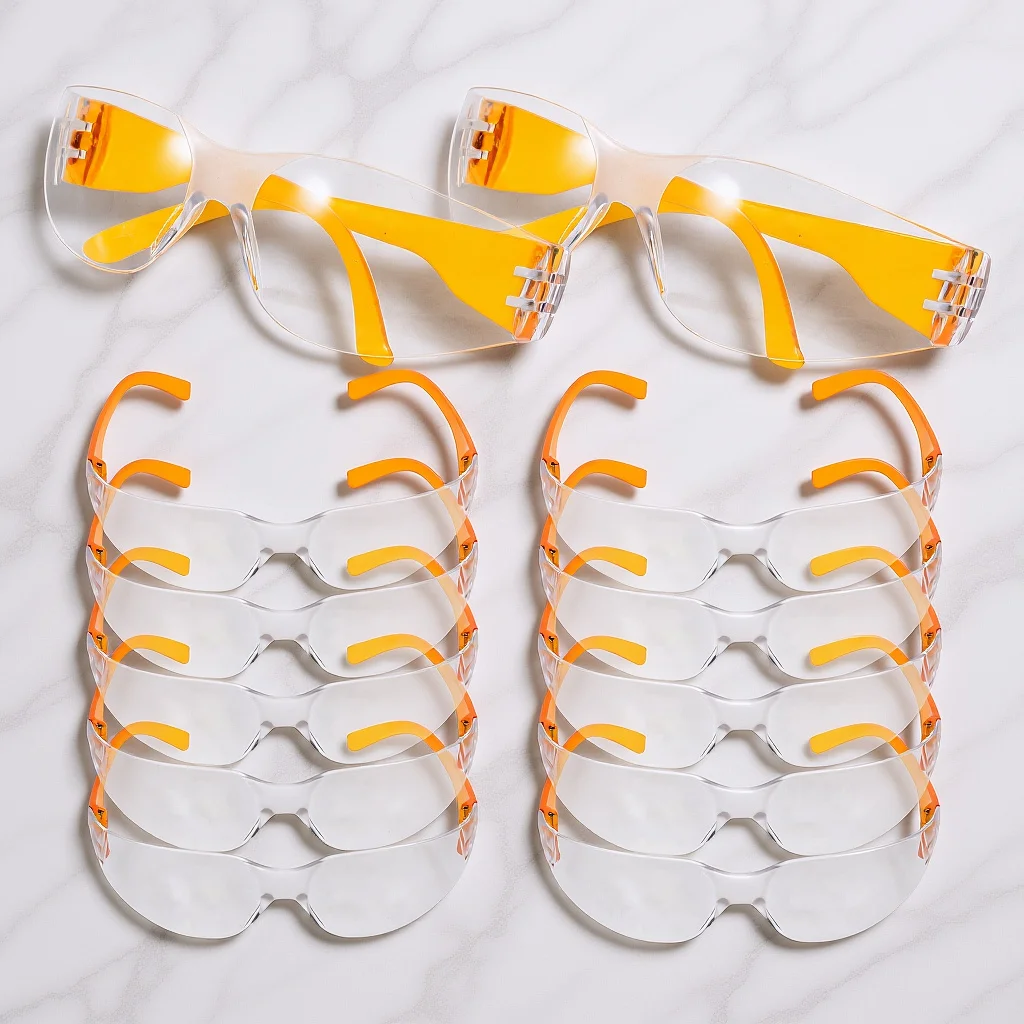 12 paires de lunettes de protection orange enfants anti-rayures pour labo sciences fête - Unisexe