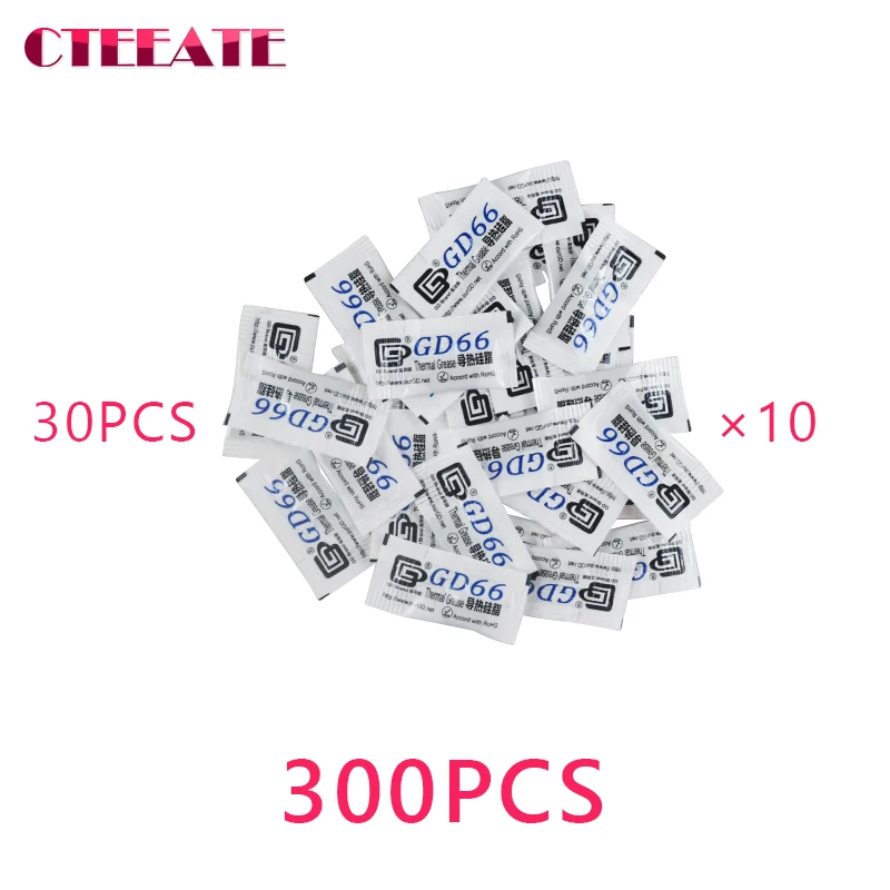 GD66 Grey 300pcs/1pack 240G Thermal Grease Silicone Heatsink for CPU Composite Processor GPU Group,LED Cooling BR7 Heatsink