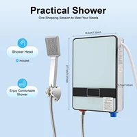 Chauffe-eau électrique 6500W, chauffe-eau instantané avec douchette et écran tactile LED, montage mural pour salle de bain à domicile 3