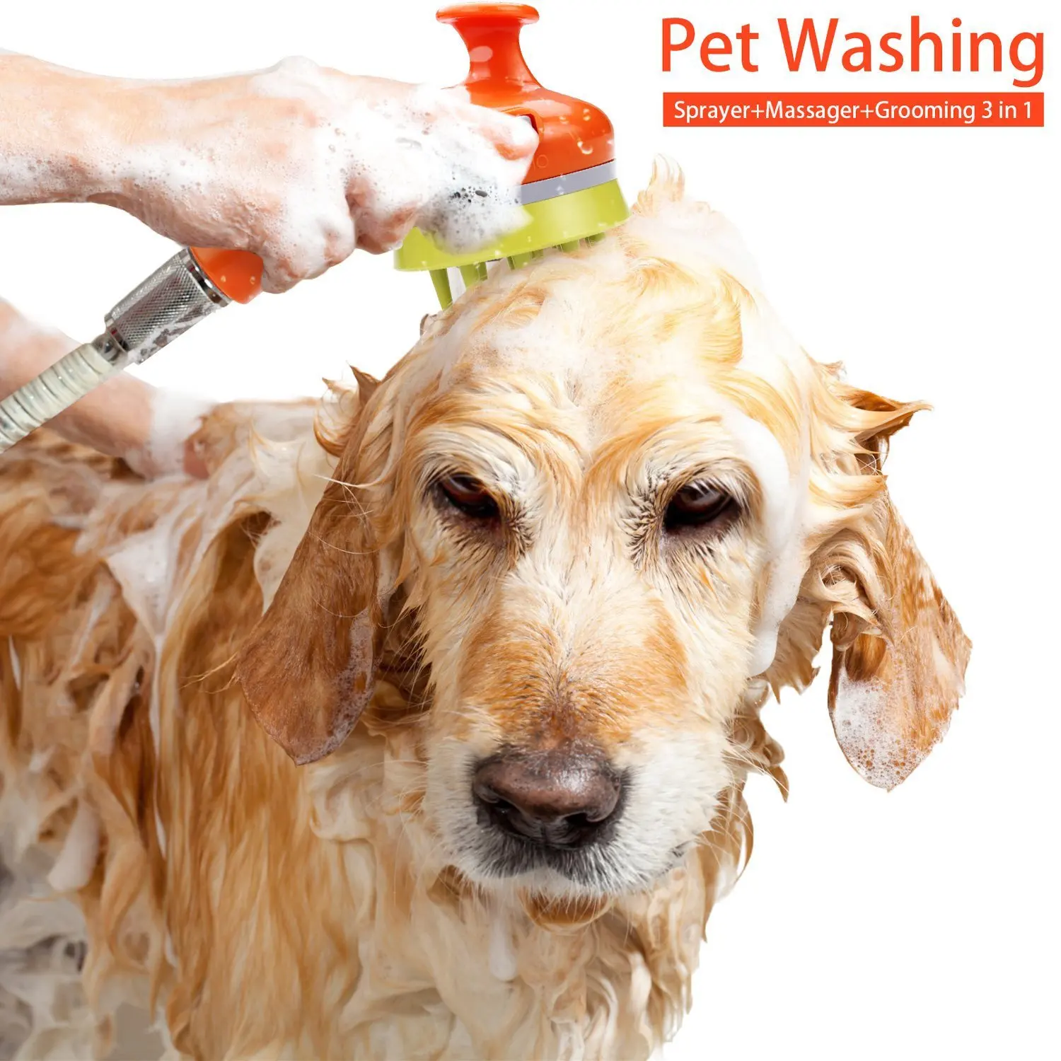 Pet Bathing Spray Head - Foam Generator  Pressure Booster for Dog Showers