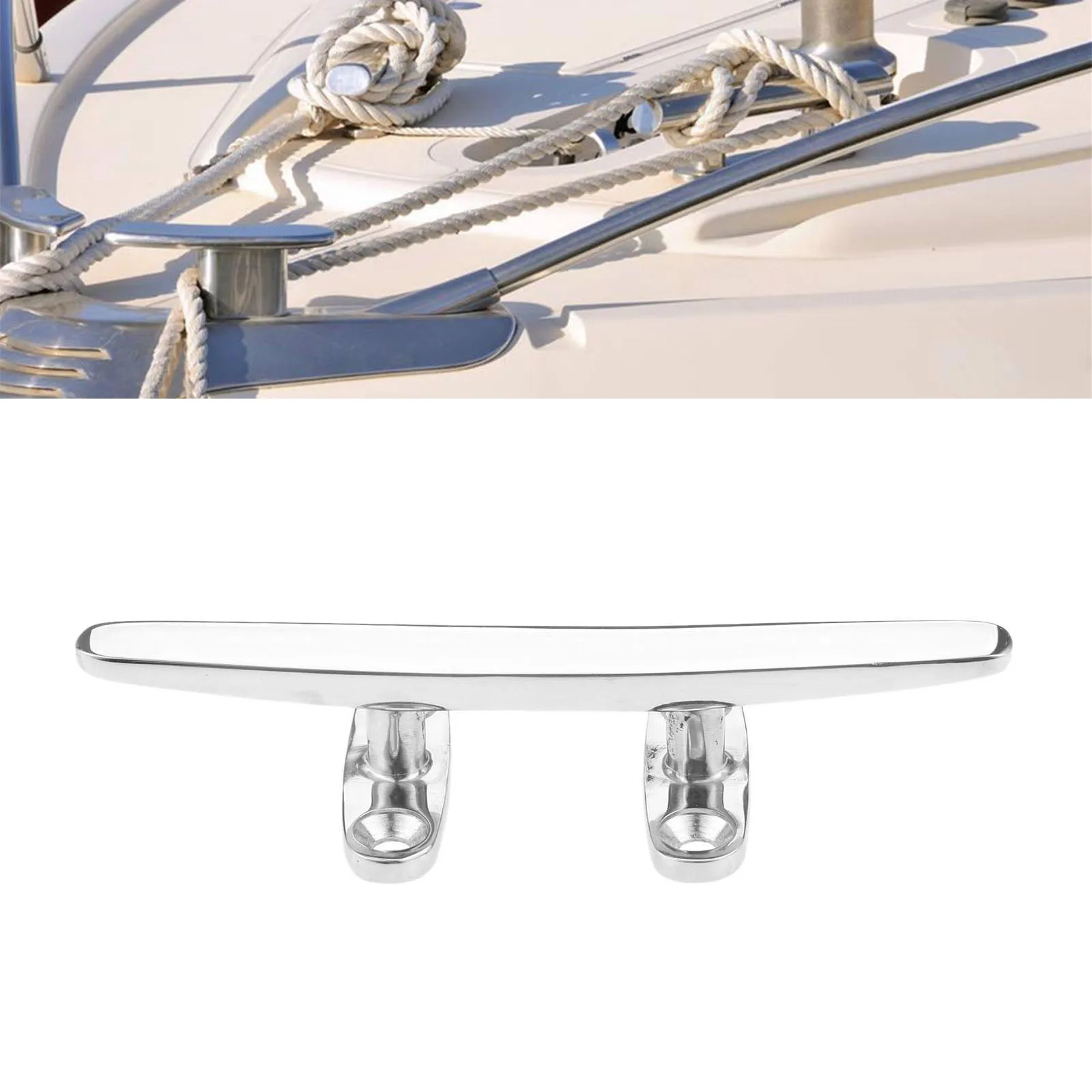 1 Pc Heavy Duty Marine Grade 316 Stainless Steel Boat Deck 4 Holes Low Flat Cleat Hardware For Boats Dock Deck Rope Tie 5