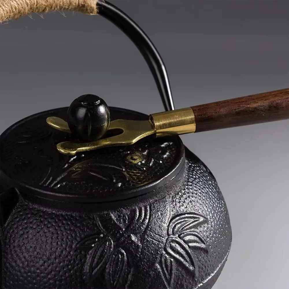 New Wood Copper Teapot Lid Clip 17cm Safe Tea Kettle Cover Fork Durable Heat Insulation Kung Fu Tea Tools for Cast Iron Teapot