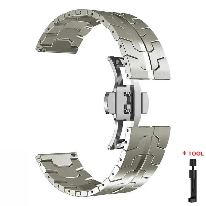 Luxury 22mm Stainless Steel Strap - Premium Metal Bracelet Watchband
