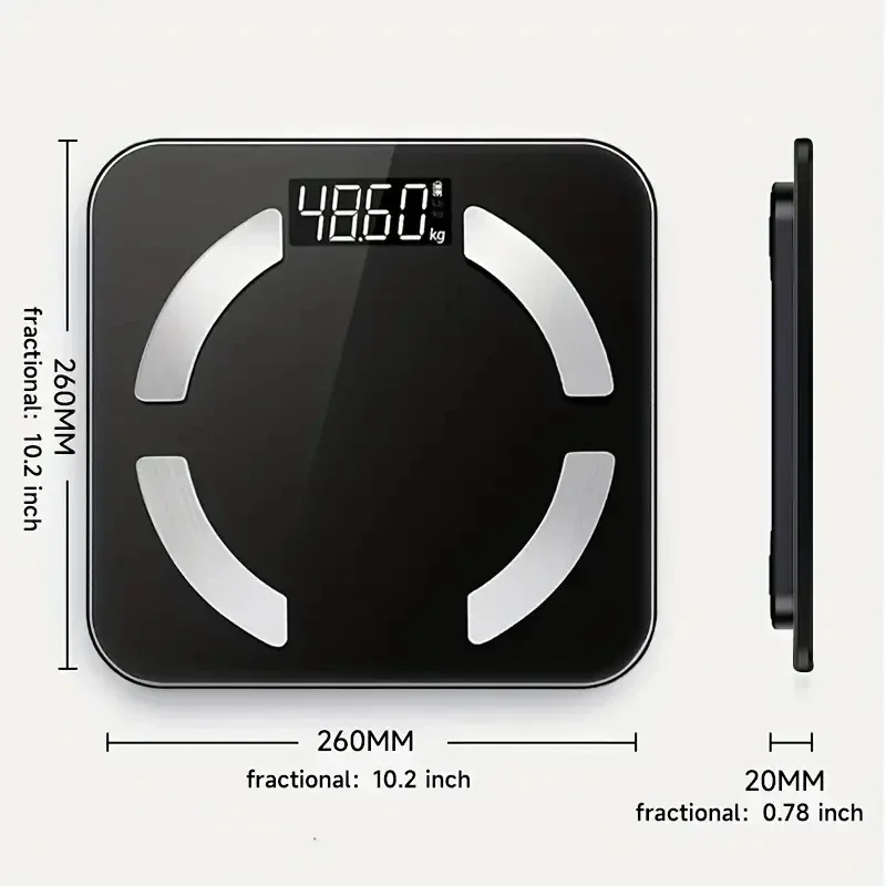 Smart Body Fat Scale High Precision Bluetooth Weight Scale with HD Display and Mobile App Connection for BMI Fat Muscle body fat scale