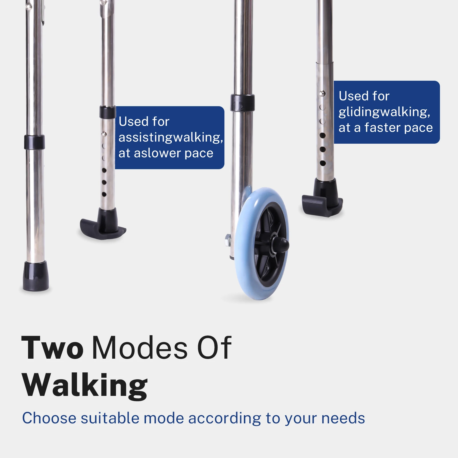 Lefeke Walker with Seat 2 Front Wheel Walker for Seniors Folding Standard Narrow Walker with Ski Glides for Elderly 6