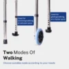 Lefeke Walker with Seat 2 Front Wheel Walker for Seniors Folding Standard Narrow Walker with Ski Glides for Elderly 6