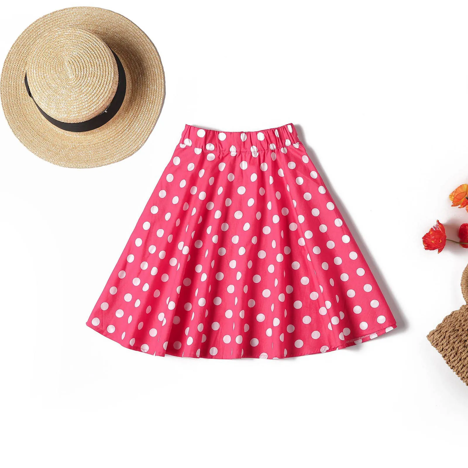 Princesses Dresses for Girls Kids Toddler Baby Girls Spring Summer Polka Dot Cotton Skirts Clothes Elastic Waist Dress children skirts