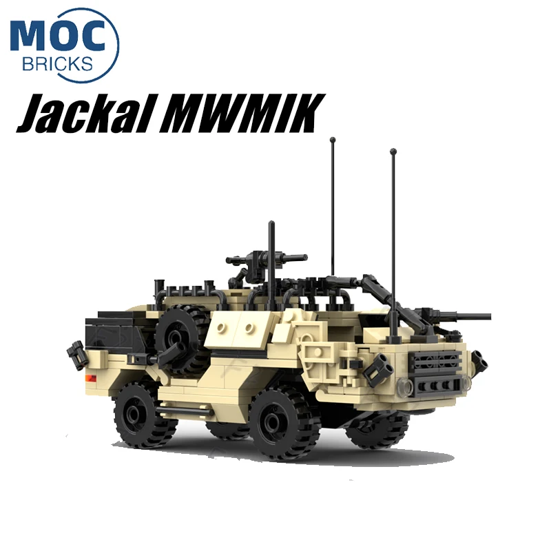 

Military Armed Jackal Reconnaissance Armor Vehicle Can Manned Assembled Granular Building Block Model Set Children's Toy Gifts