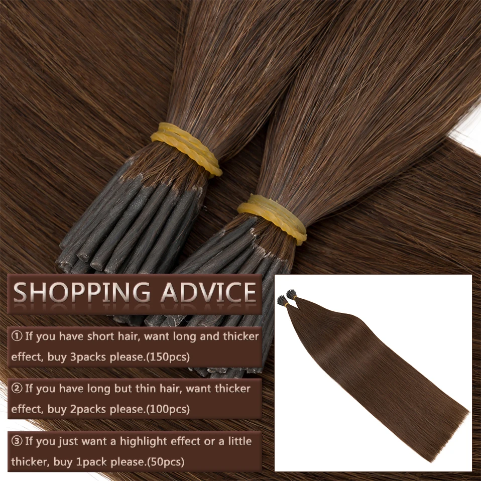 S-noilite 1g/pc I Tip Natural Hair Extensions Capsule Keratin Human Hair Fusion Keratin Pre-Bond Micro Ring Stick Straight