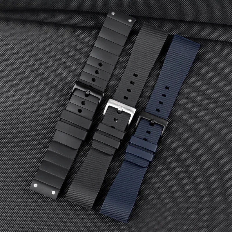 Silicone Black Watch Band - Premium Rubber Strap