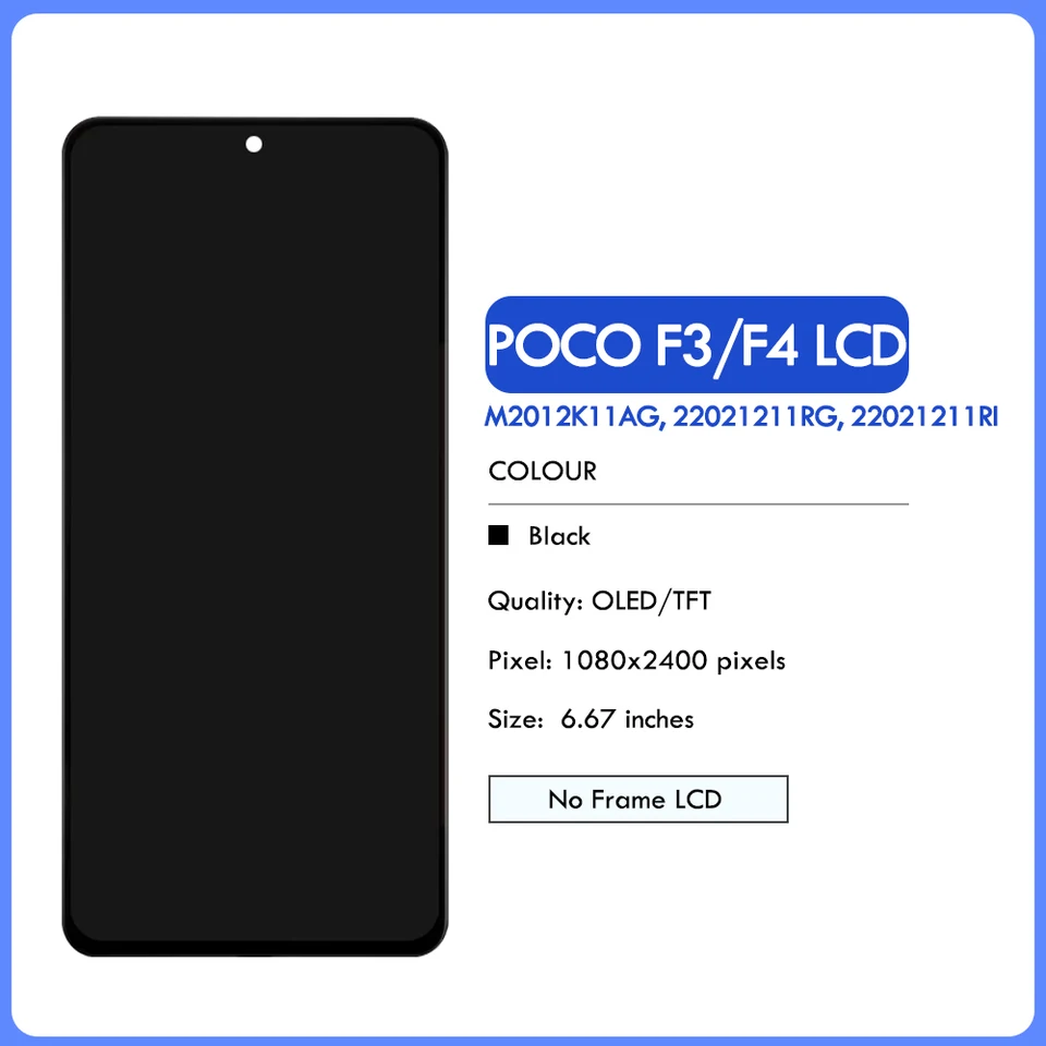 poco　0423 OLED/TFT For Xiaomi Poco F3 F4 LCD Display Touch Screen