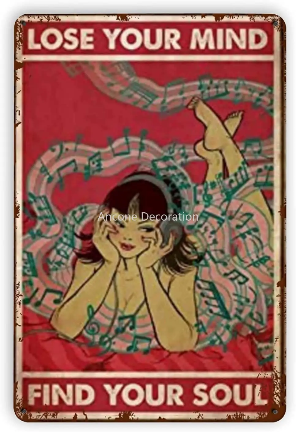 

Lose Your Mind Find Your Soul Tin Sign Vintage Wall Decor for Cafe Bar Home Beer Decoration