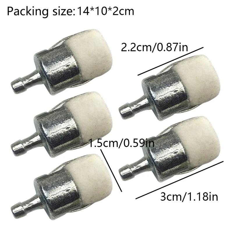 X37E 5pcs Felt Fuel Filter for Homelite for Echo Poulan 13120519831 Trimmer Chainsaw Gasoline Engine Garden Tools