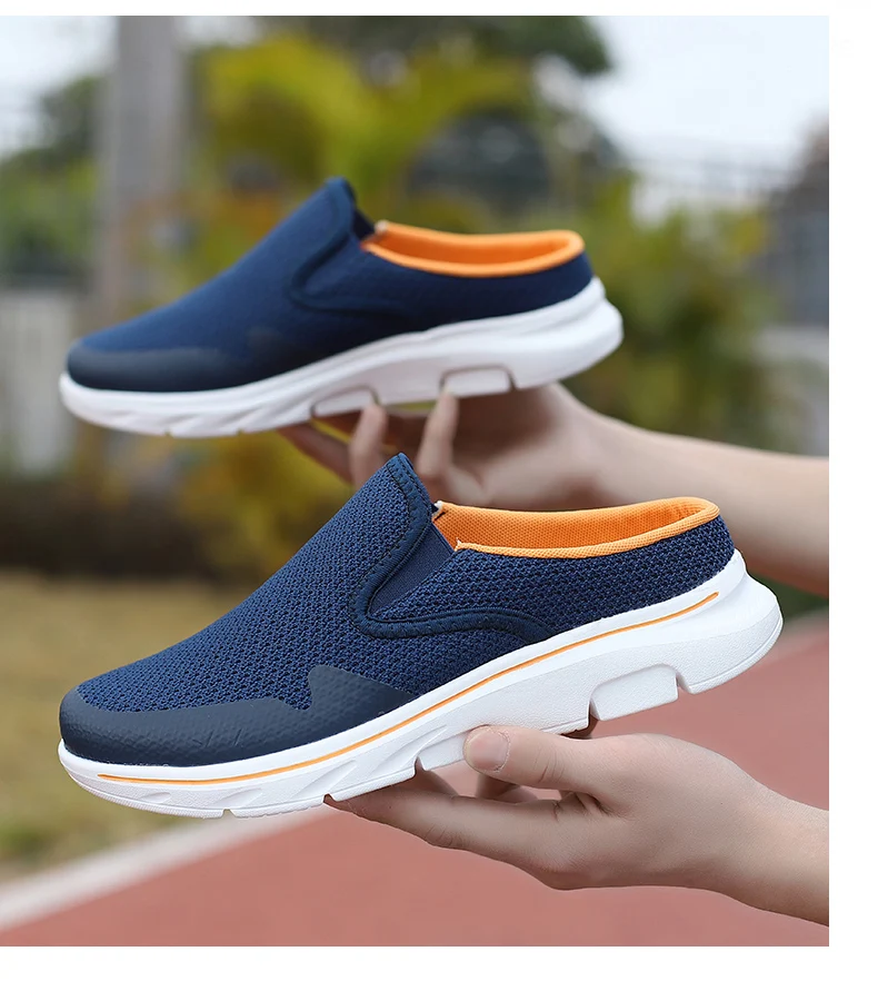 Männer Hausschuhe Neue Sommer Atmungsaktive Hause Hausschuhe Männer Dicken Boden Dias Fashion Outdoor Wanderschuhe Zapatillas Hombre – Detail 14