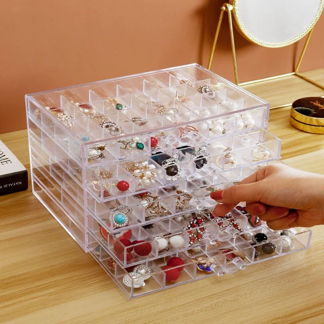 5-layer 120 Grid Nail Jewelry Storage Box, Rhinestone 21 Grid Storage Box,  Nail Polish Makeup