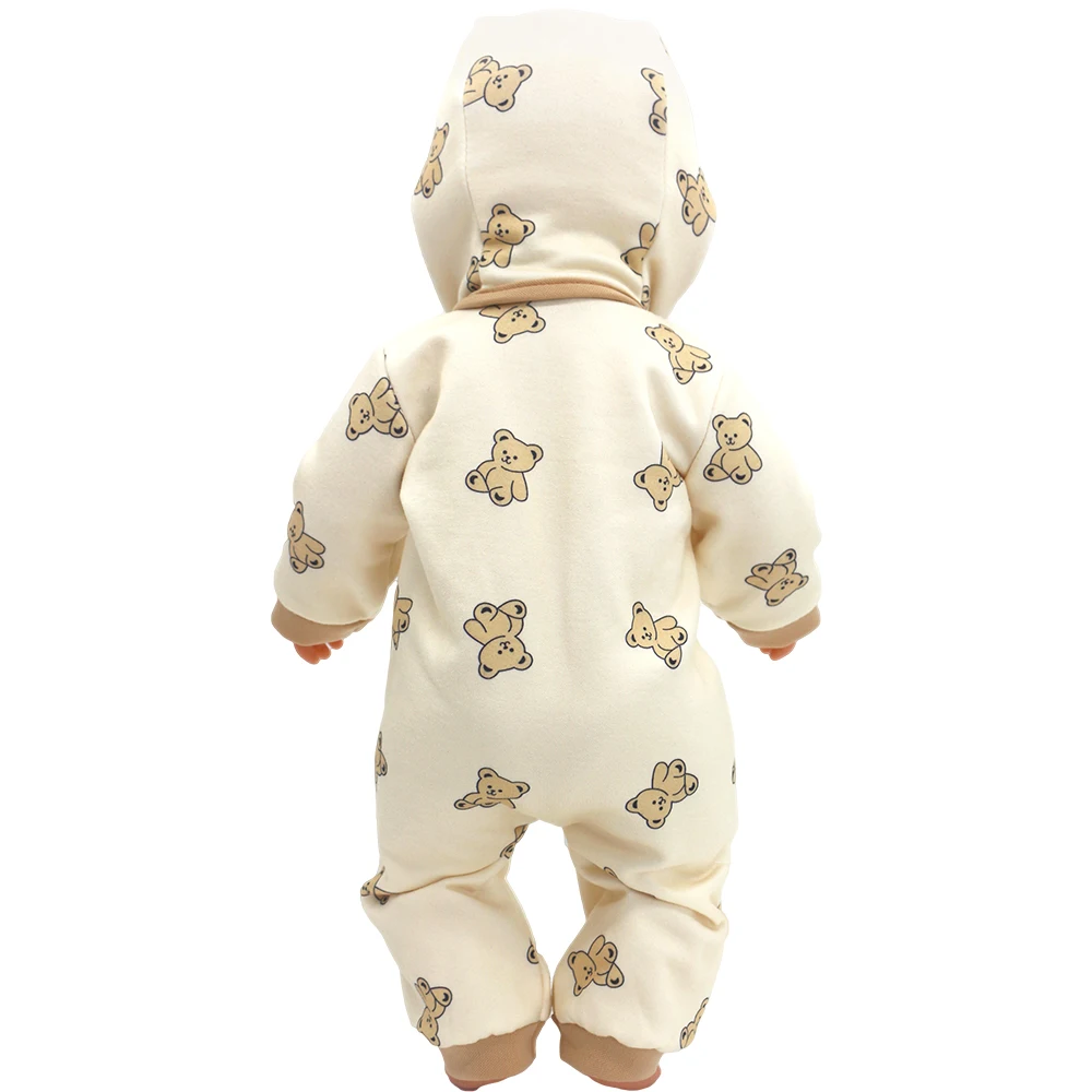 43cm Doll Outfits for 17-18inch Baby New Born Suit 18 Inch Girl Doll Bear Jumpsuit with Hat Clothes Set Accessories Holiday Gift 2