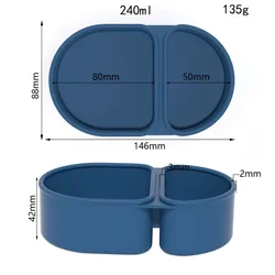 Leakproof Silicone Reusable Snack Containers with Lids - Kitchen Organizer and Storage Solution (Blue)