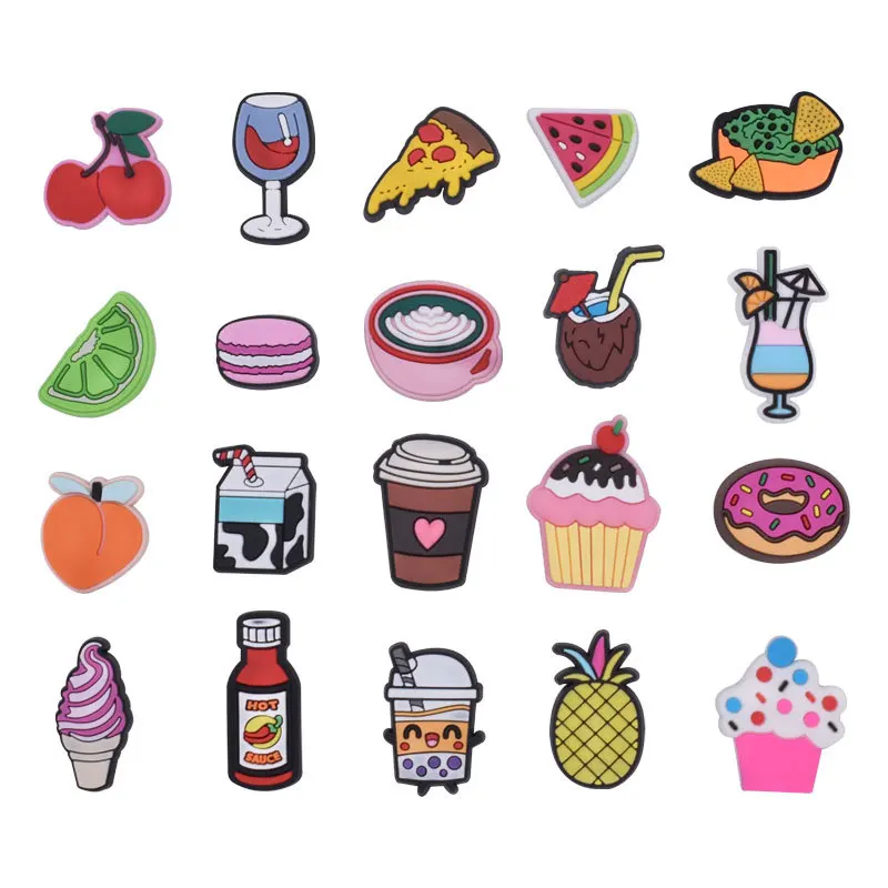 

Hot Sales New Arrivals Coffee Milk Shoe Charms Pin For Croc Accessories Shoe Decoration Kids Adult Christmas Party Gifts