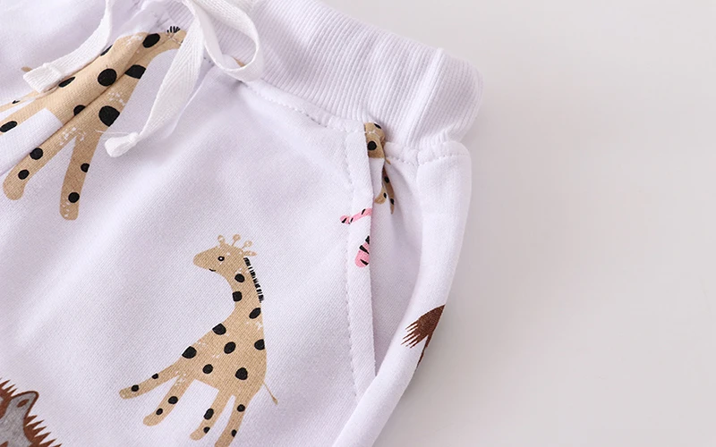 Summer Baby Boys Short Pants Cotton Soft and Comfort Children's Clothing Wear Cartoon Animals Giraffe Kids
