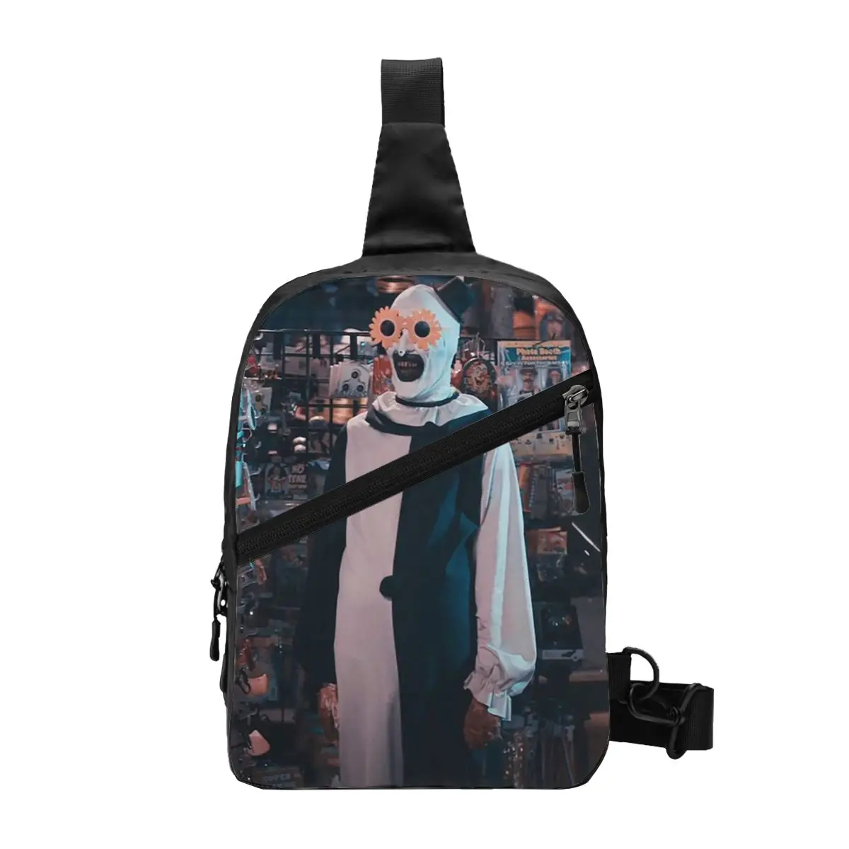 

Casual Terrifiers Girl Halloween Horror Movie Sling Crossbody Backpack Men Shoulder Chest Bags for Camping Biking