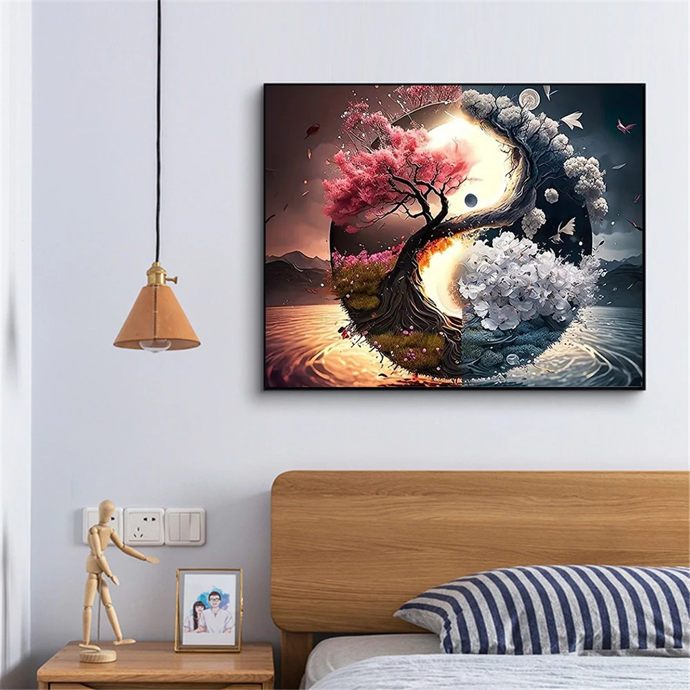 Diamond Painting Diamond Painting Accessories HUACAN Diamond Painting Novelty Tree Landscape Mosaic Needlework Full Kits Embroidery