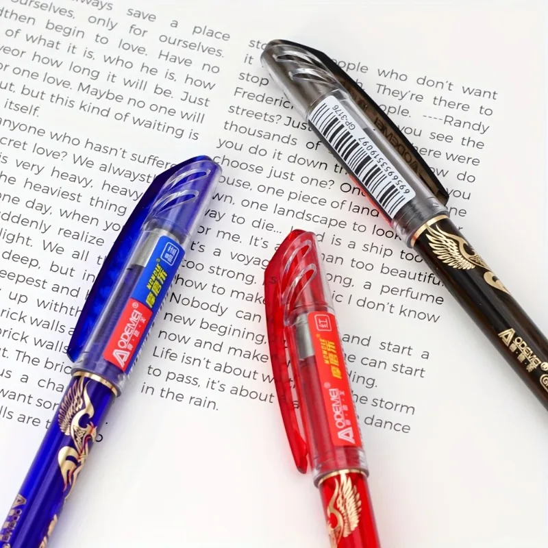 112pcs/set 0.5mm Erasable Gel Pen Classic Patterned Pen Friction Magic 3-color Gel Pen Blue Black Red Writing Supplies