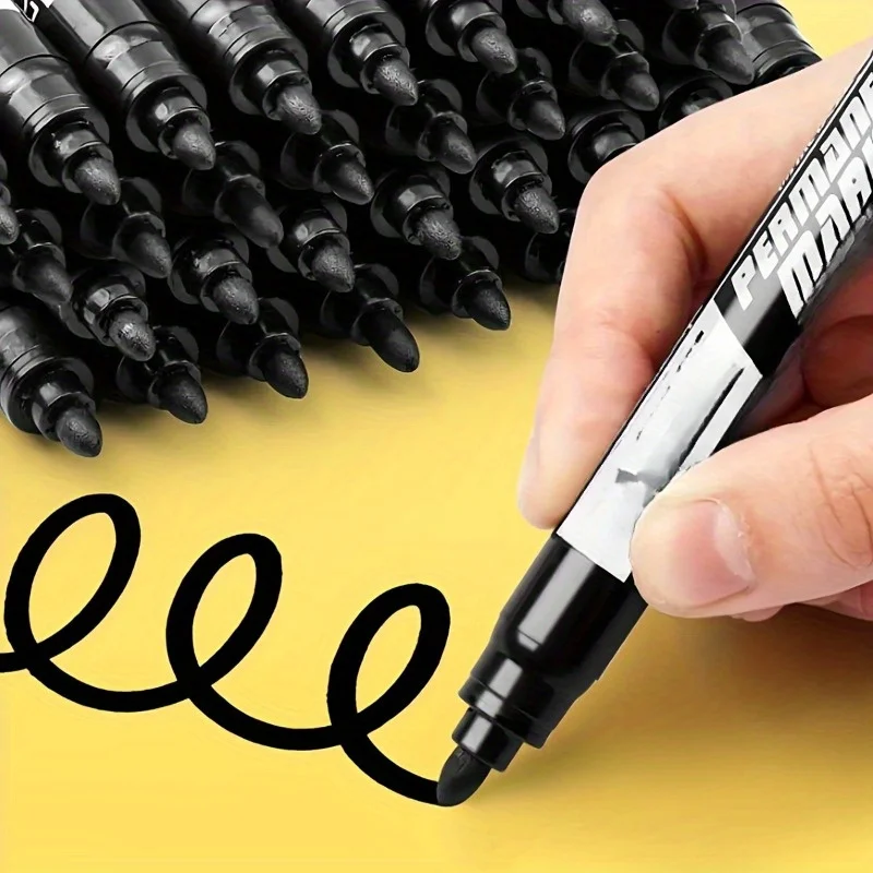 Color Marker Pens Pen Marker Marker Pens 6pcs Permanent Marker Pens Black/Blue/Red ink Graffiti Markers Waterproof Large Capacity Paint Markers Painting Supplies