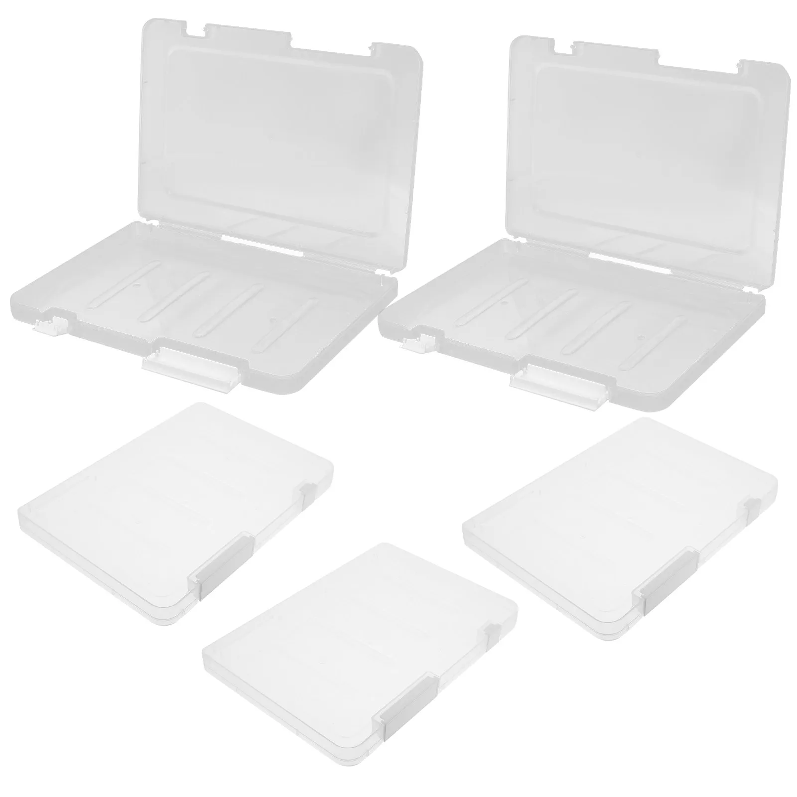 5pcs 파일 주최자 상자 Pp 소재 카드 사진을위한 휴대용 스토리지 인증서 공예 용품 작은 항목 문서 홀더