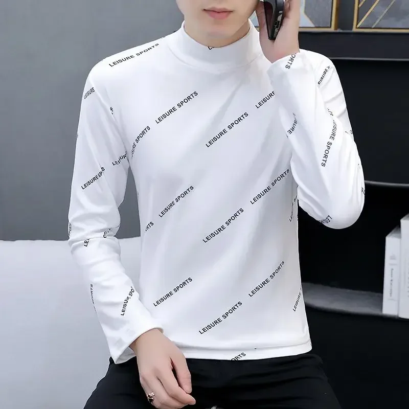 thumbnail image 1 of Camisetas para hombre, ropa ajustada para hombre, gráfica, con cuello, tops ajustados, de calidad, jersey con cuello, nuevo, alto, de una pieza, talla XL, 1 of 4