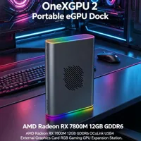 Station d'extension graphique externe OneXGPU 2 Portable eGPU Dock AMD Radeon RX 7800M 12 Go GDDR6 OCuLink USB4 avec carte graphique externe RGB pour jeux 1