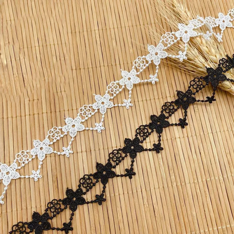 

60 ярдов Водорастворимая роскошная кружевная отделка для отделки бахромой женское свадебное платье воротник Лолита Швейные аксессуары