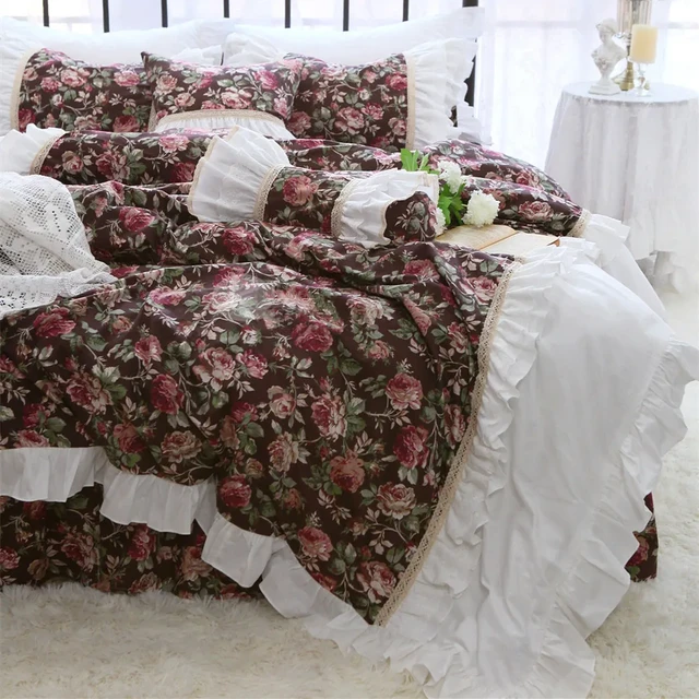Luxury French design bedding set Floral Retro American Countryside