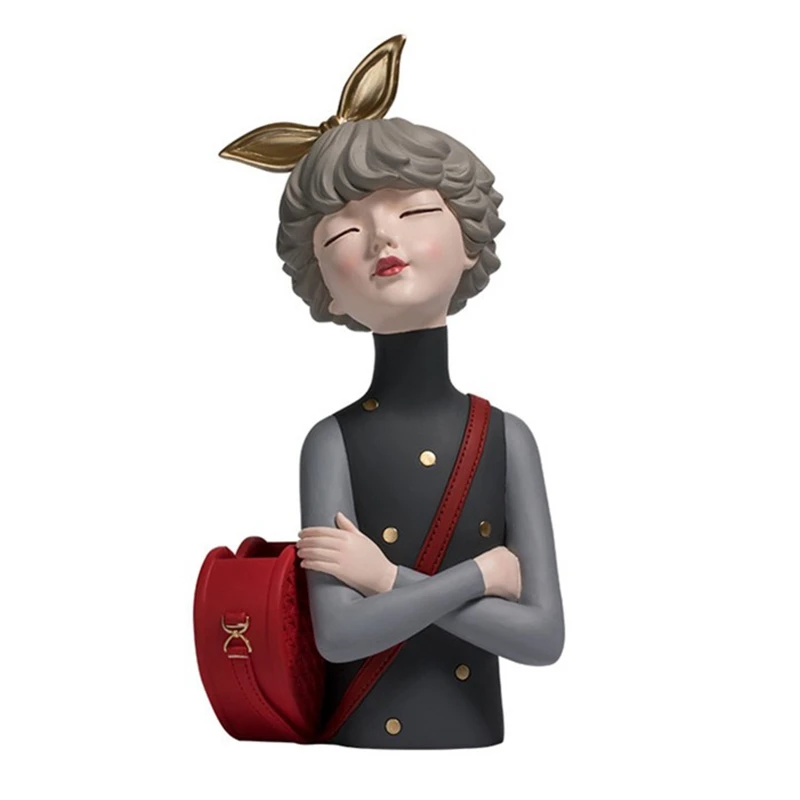 

Скандинавские статуэтки для хранения, Цветочная ваза, горшок с бантом, Настольный органайзер для всякой всячины, домашний декор