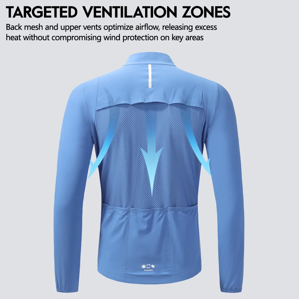 RION Cycling Jacket Men's Windbreaker Bicycle Coat Bike Clothing Pro MTB Jackets Packable Windproof UPF 50+ Lightweight Autumn - Image 4