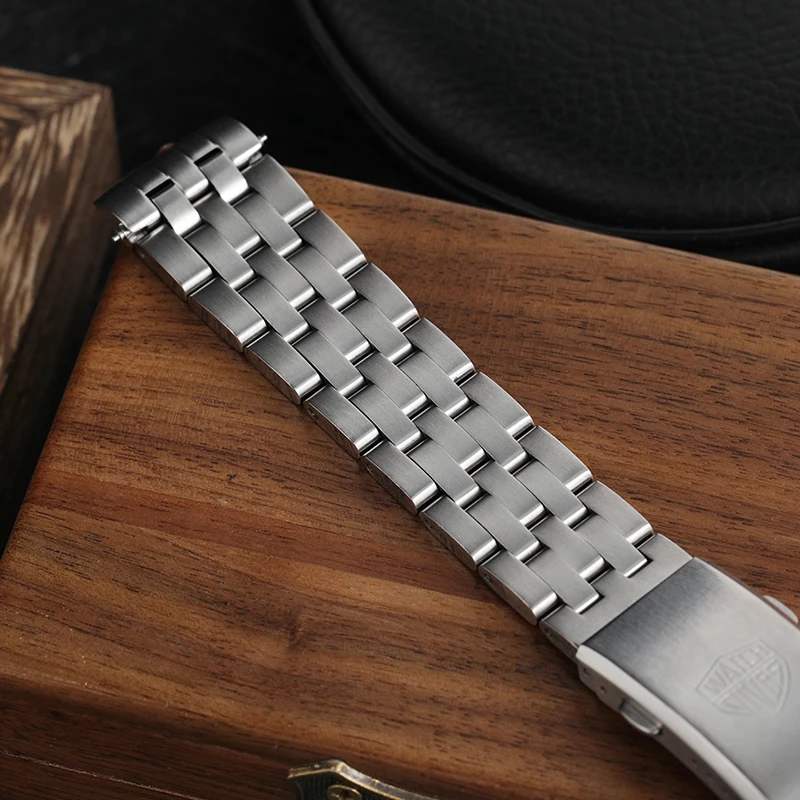 Watchdives 20mm Solid Stainless steel Watch Band High Quality 316L Silver Metal Strap Replacement Watchband Strap accessories