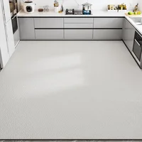 Pvc Kitchen Floor Mat Oversized Black Carpet Waterproof Oil-proof Non-slip Large Rug Solid Gray Washable Leather Mats 주방 바닥 매트 1
