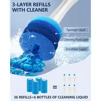 Electric Toilet Brush and Holder Set, 8 in 1 Cleaning Kit with 8 Replaceable Brushes, Hard Nylon and Soft Silicone Brushes, 6 Re 4