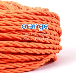 Gold Knitted Fabric Electrical Wire for Vintage Pendant Lighting Decoration (Orange)