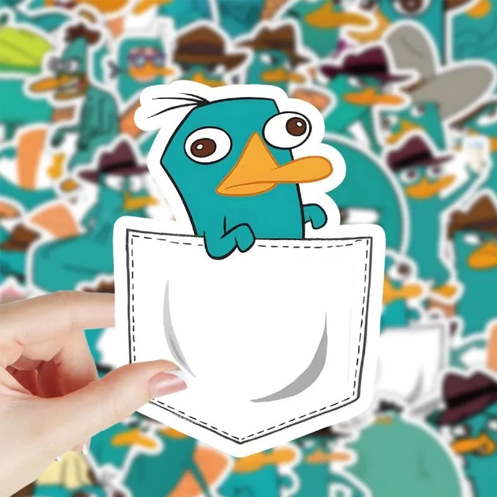 10/30/50Pcs Disney Cartoon Phineas E Ferb Stickers Pere The Platypus Decalcomanie Giocattoli Graffiti Phone Laptop Cute Sticker For Kids