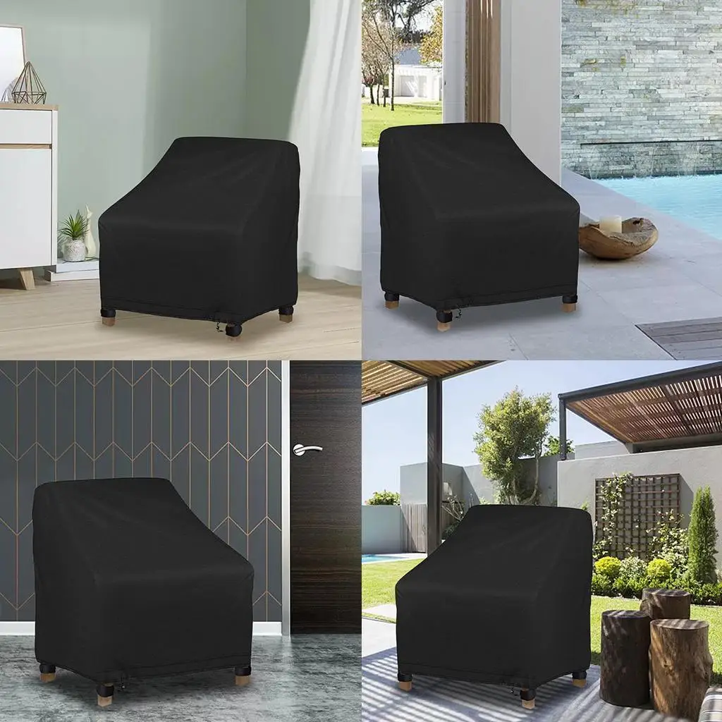 Patio Chair Covers with Windproof Belts Waterproof Rainproof Protection Dustproof Seat Covers Dust Cover for Backyard Chair