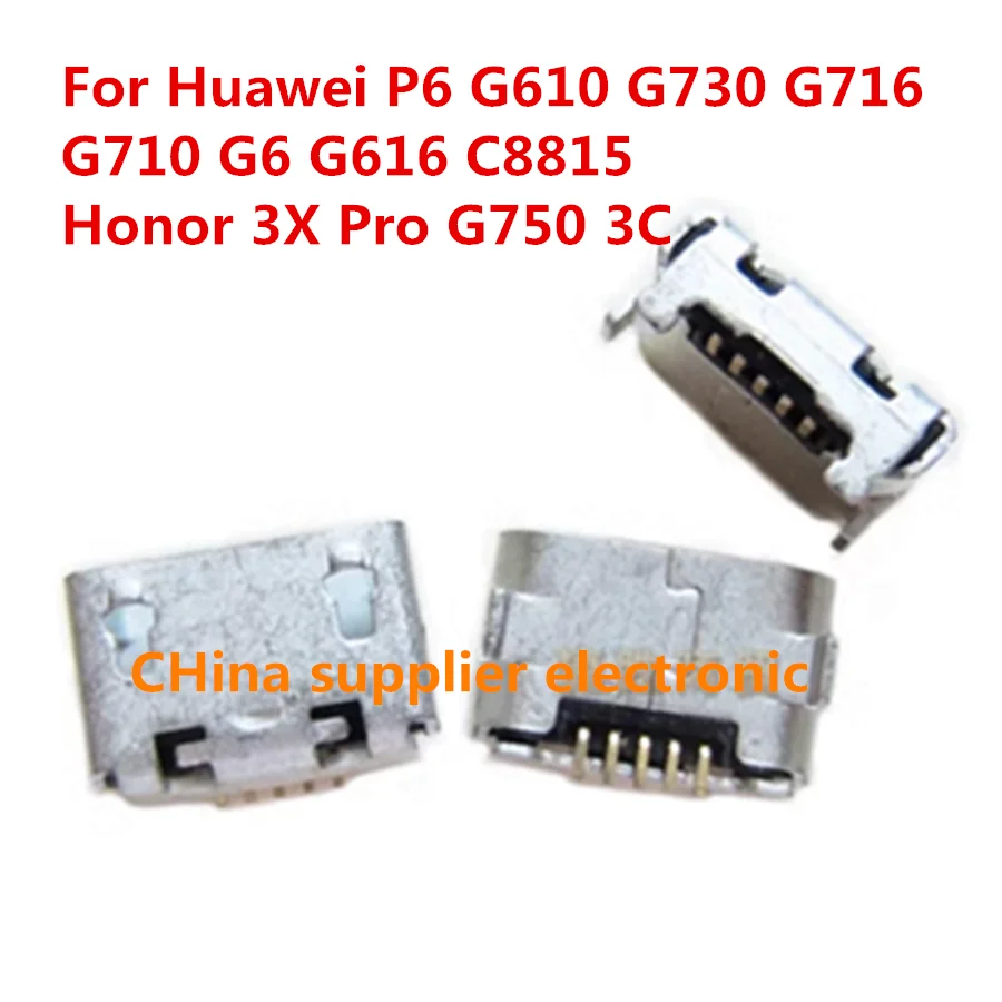 

20pcs-200pcs Usb Charging Dock Port Connector For Huawei P6 G610 G730 G716 G710 G6 G616 C8815 Honor 3X Pro G750 3C Charger Plug