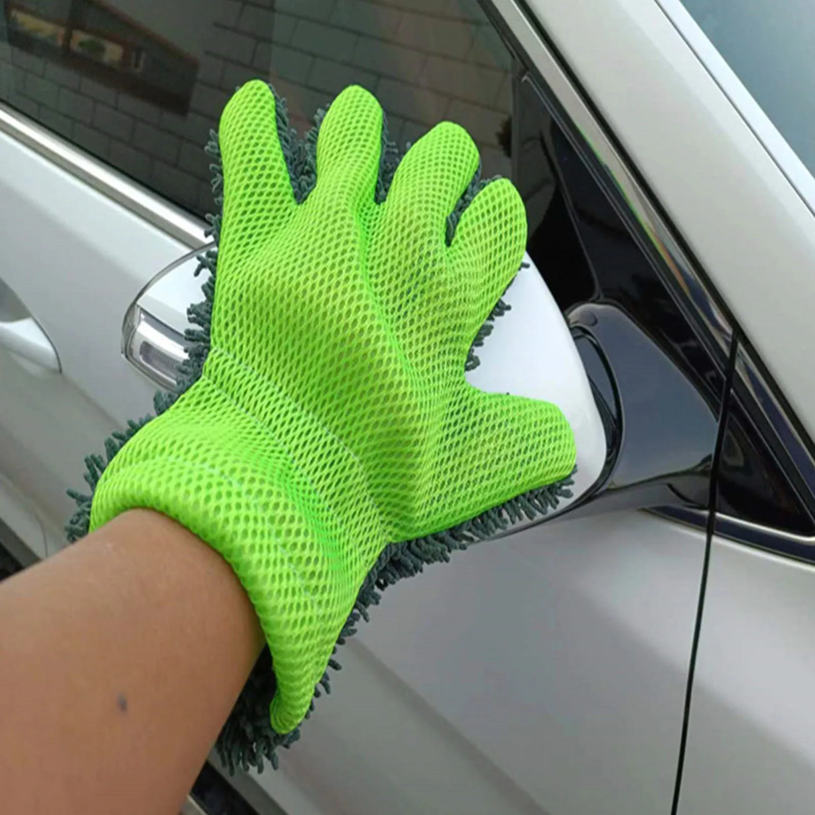 

1Pcs Car Cleaning Gloves Microfiber Multifunctional Five Finger Washing Mitts for Interior and Exterior Cleaning Rag