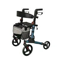 Aluminum Frame Assisted Walking Rollator Adult Disability 4 Wheels Walker With Seat And Storage Bag Rollator Walker 2
