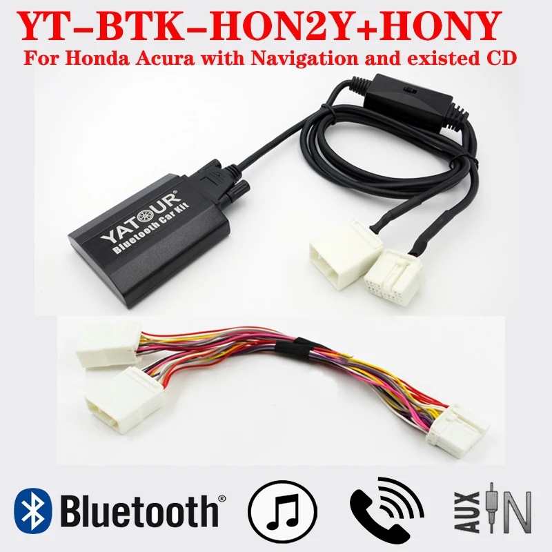 For Honda Accord Odyssey CRV Civic Fit Pilot Acura factory radios with Navigation and CD Yatour BTK  Hi fi Bluetooth adapter