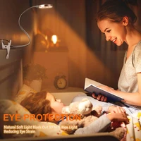LED Reading Lights 360°Flexible Gooseneck Dimmable Table Lamp Clip On Indoor Bedroom Eye Protection Desk Light Book Clamp Lamp 2